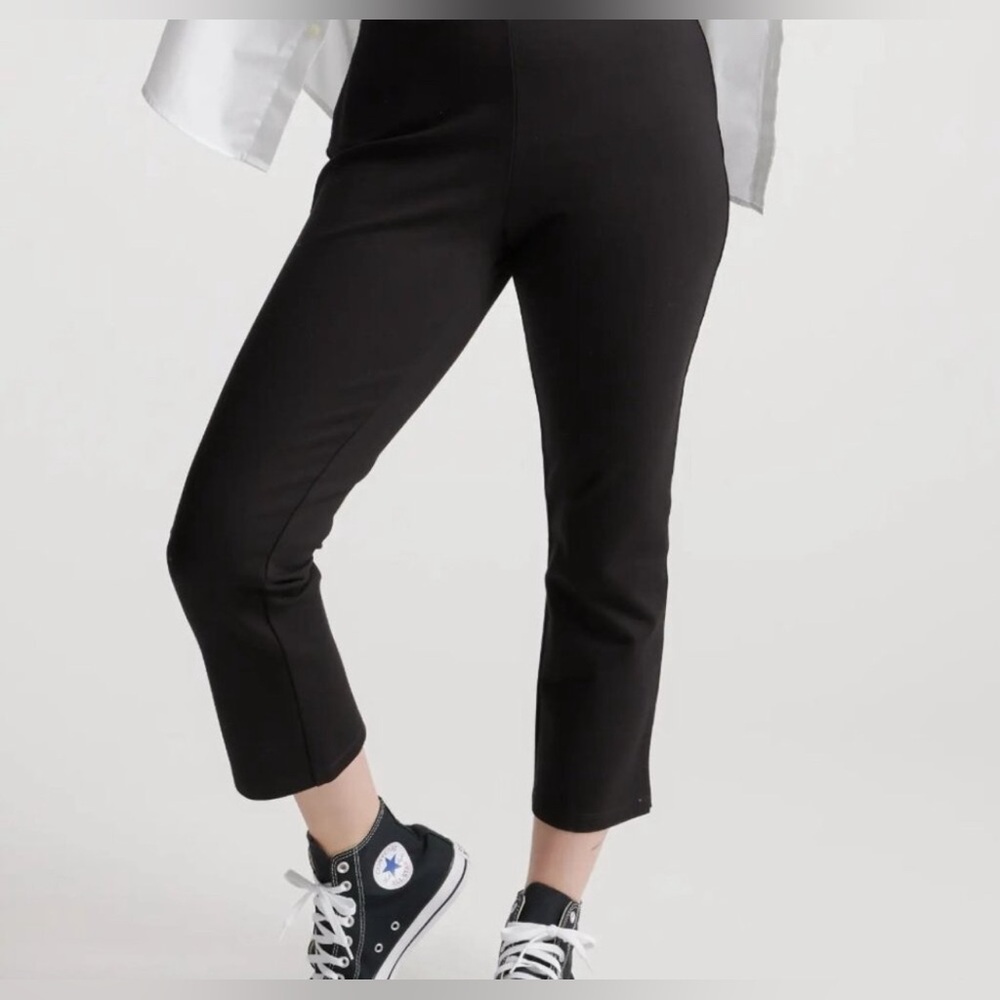 Quince Black Ponte Pants - Kick Flare -  S - Small 24" Inseam - NWT